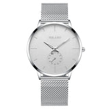 Men Casual Watches Minimalism Brand New Fashion Quartz Casual Stainless Steel Mesh Strap Ultra Thin Business WristWatch