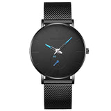 Men Casual Watches Minimalism Brand New Fashion Quartz Casual Stainless Steel Mesh Strap Ultra Thin Business WristWatch