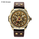 Skeleton Mechanical Watch Automatic Watch Men Steampunk Bronze Transparent Mens Automatic Mechanical Wrist Watches Clock for Man