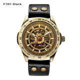 Skeleton Mechanical Watch Automatic Watch Men Steampunk Bronze Transparent Mens Automatic Mechanical Wrist Watches Clock for Man