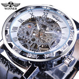 Winner Black Golden Retro Luminous Hands Fashion Diamond Display Mens Mechanical Skeleton Wrist Watches Top Brand Luxury Clock