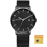 DONROSIN Men Casual Slim Mesh Steel Waterproof Sport Watch Fashion Mens Watches Top Brand Luxury Quartz Watch Relogio Masculino