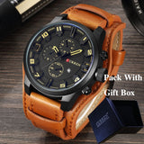 New CURREN Top Brand Luxury Mens Watches Male Clocks Date Sport Military Clock Leather Strap Quartz Business Men Watch Gift 8225