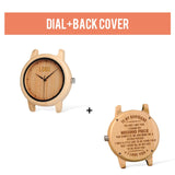 Personality Creative Design Logo MESSAGE Engraved Carved Customize ONLY Logo cost Laser Charge No Watch