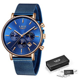 LIGE Fashion Men Watches Male Top Brand Luxury Quartz Watch Men Casual Slim Dress Waterproof Sport WristWatch Relogio Masculino