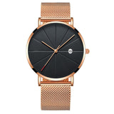 The Latest Simple Men's Stainless Steel Watch Classic Quartz Date Watches Business Casual Mesh Belt Wristwatch Masculine Relogio