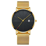 The Latest Simple Men's Stainless Steel Watch Classic Quartz Date Watches Business Casual Mesh Belt Wristwatch Masculine Relogio