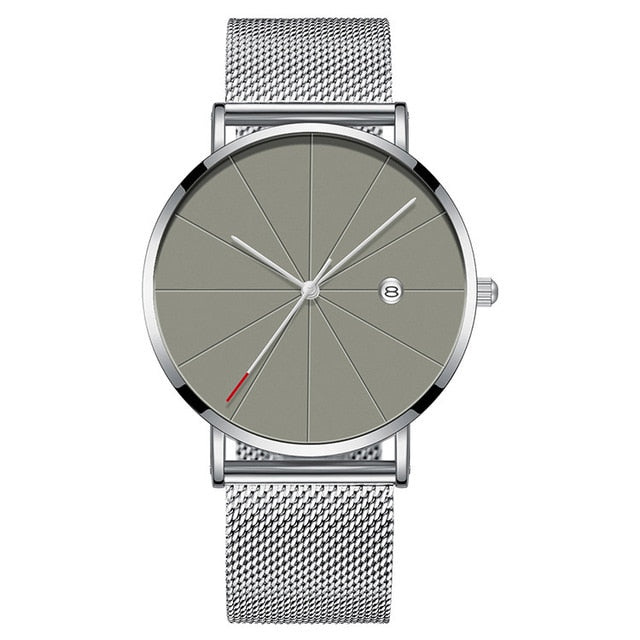 The Latest Simple Men's Stainless Steel Watch Classic Quartz Date Watches Business Casual Mesh Belt Wristwatch Masculine Relogio