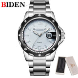 BIDEN Man Watch Stainless Steel Strap Watches Military Watch casual fashion  wristwatches Waterproof Watch man relogio masculino