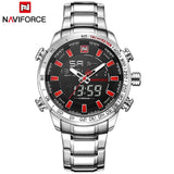 NAVIFORCE Top Brand Men Military Sport Watches Mens LED Analog Digital Watch Male Army Stainless Quartz Clock Relogio Masculino