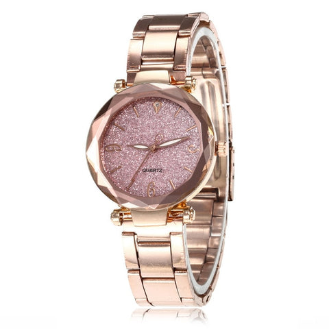 Personality Romantic Women Watches Best Sell Star Sky Dial Clock Luxury Rose Gold Bracelet Wrist Ladies Watches reloj mujer