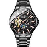 GUANQIN 2019 automatic watch clock men waterproof stainless steel mechanical top brand luxury skeleton watch relogio masculino