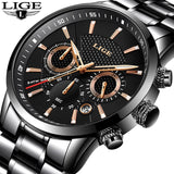 LIGE 2018 Watch Men Fashion Sport Quartz Clock Mens Watches Brand Luxury Full Steel Business Waterproof Watch Relogio Masculino