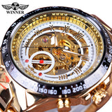 Winner Mechanical Sport Design Bezel Golden Watch Mens Watches Top Brand Luxury Montre Homme Clock Men Automatic Skeleton Watch