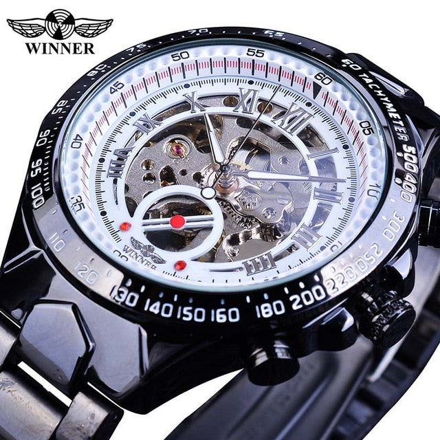 Winner Mechanical Sport Design Bezel Golden Watch Mens Watches Top Brand Luxury Montre Homme Clock Men Automatic Skeleton Watch