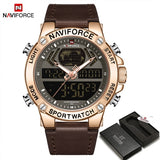 NAVIFORCE New Men Watch Top Luxury Brand Leather Waterproof Sport Men Watches Quartz Analog Digital Watch Male Relogio Masculino