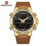 NAVIFORCE New Men Watch Top Luxury Brand Leather Waterproof Sport Men Watches Quartz Analog Digital Watch Male Relogio Masculino