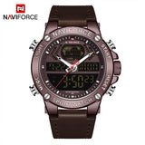 NAVIFORCE New Men Watch Top Luxury Brand Leather Waterproof Sport Men Watches Quartz Analog Digital Watch Male Relogio Masculino