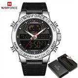 NAVIFORCE New Men Watch Top Luxury Brand Leather Waterproof Sport Men Watches Quartz Analog Digital Watch Male Relogio Masculino