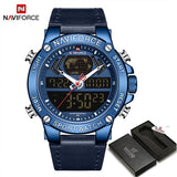 NAVIFORCE New Men Watch Top Luxury Brand Leather Waterproof Sport Men Watches Quartz Analog Digital Watch Male Relogio Masculino