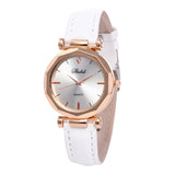 Hot Festival Gift Women Leather Watch Casual Luxury Analog Quartz Crystal Wristwatch Reloj de dama free shipping Drop Shopping W