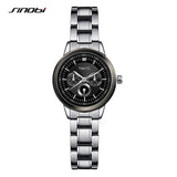 SINOBI Women Watch Elegant Brand Famous Luxury Silver Quartz Watches Ladies Steel Antique Geneva Wristwatches Relogio 2019 Gift