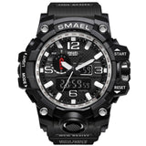 SMAEL Brand Men Sports Watches Dual Display Analog Digital LED Electronic Quartz Wristwatches Waterproof Swimming Military Watch