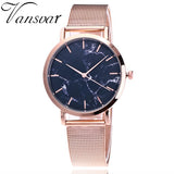 Vansvar Brand Fashion Silver And Gold Mesh Band Creative Marble Wrist Watch Casual Women Quartz Watches Gift Relogio Feminino