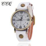 Hot Selling CCQ Vintage Cow Leather Bracelet Watch Women Wrist Watches Casual Luxury Quartz Watch Relogio Feminino Drop Shipping