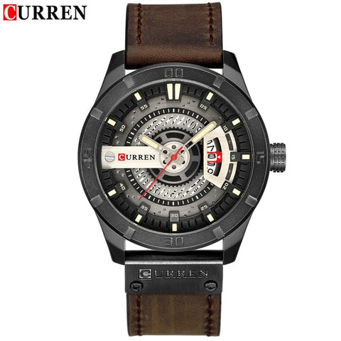 2018 Luxury Brand CURREN Men Military Sports Watches Men's Quartz Date Clock Man Casual Leather Wrist Watch Relogio Masculino