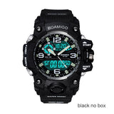 Men Sports Watches BOAMIGO Brand Digital LED Orange Shock Swim Quartz Rubber Wristwatches Waterproof Clock Relogio Masculino