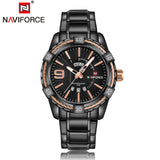 NAVIFORCE Luxury Brand Mens Sport Watch Gold Full Steel Quartz Watches Men Date Waterproof Military Clock Man relogio masculino