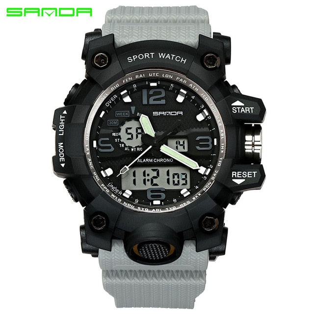 SANDA top luxury brand G style men's military sports watch LED digital watch waterproof men's watch Relogio Masculino