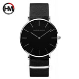 Dropshipping High Quality Rose Gold Dial Watch Men Leather Waterproof Wristwatch Women Dress Fashion Japan Quartz Movement Saat