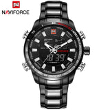 NAVIFORCE Top Brand Men Military Sport Watches Mens LED Analog Digital Watch Male Army Stainless Quartz Clock Relogio Masculino