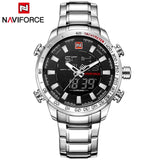 NAVIFORCE Top Brand Men Military Sport Watches Mens LED Analog Digital Watch Male Army Stainless Quartz Clock Relogio Masculino