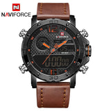 Mens Watches To Luxury Brand Men Leather Sports Watches NAVIFORCE Men's Quartz LED Digital Clock Waterproof Military Wrist Watch