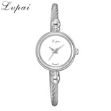 Lvpai Women Small Gold Bangle Bracelet Luxury Watches Stainless Steel Ladies Quartz Wristwatch Brand Casual Women Dress Colck