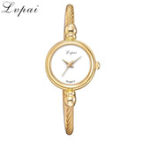 Lvpai Women Small Gold Bangle Bracelet Luxury Watches Stainless Steel Ladies Quartz Wristwatch Brand Casual Women Dress Colck