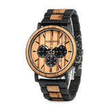 BOBO BIRD Wooden Watch Men erkek kol saati Luxury Stylish Wood Timepieces Chronograph Military Quartz Watches in Wood Gift Box