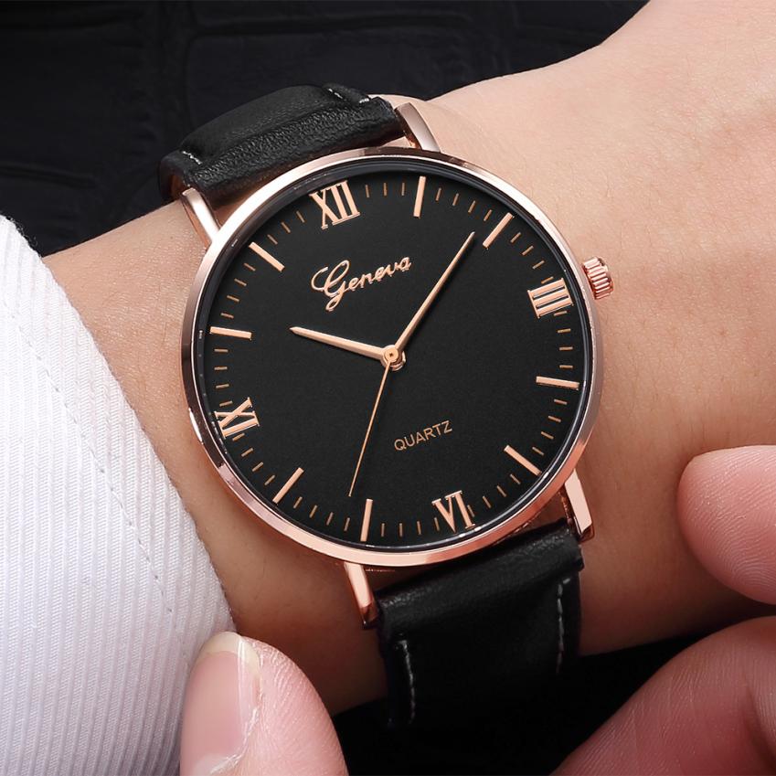 2018 Reloj Fashion Large Dial Military Quartz Men Watch Leather Sport Watches Classic Clock Wristwatch Relogio Masculino #D