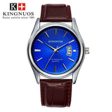 Full Stainless Steel Men Watch Fashion Male Date Calendar Clock Sports Watchband Waterproof Man Quartz Wrist Watches KINGNUOS