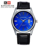 Full Stainless Steel Men Watch Fashion Male Date Calendar Clock Sports Watchband Waterproof Man Quartz Wrist Watches KINGNUOS