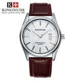 Full Stainless Steel Men Watch Fashion Male Date Calendar Clock Sports Watchband Waterproof Man Quartz Wrist Watches KINGNUOS