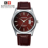 Full Stainless Steel Men Watch Fashion Male Date Calendar Clock Sports Watchband Waterproof Man Quartz Wrist Watches KINGNUOS