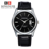 Full Stainless Steel Men Watch Fashion Male Date Calendar Clock Sports Watchband Waterproof Man Quartz Wrist Watches KINGNUOS