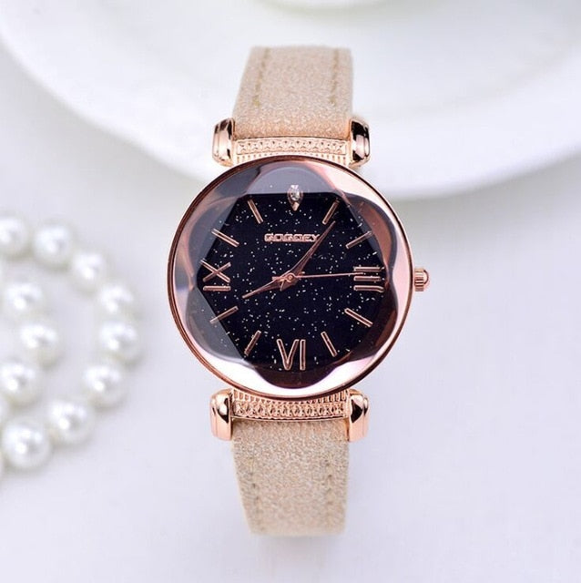 New Fashion Gogoey Brand Rose Gold Leather Watches Women ladies casual dress quartz wristwatch reloj mujer go4417