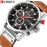 CURREN Luxury Brand Men Military Sport Watches Men's Quartz Clock Leather Strap Waterproof Date Wristwatch Reloj Hombre