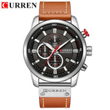 CURREN Luxury Brand Men Military Sport Watches Men's Quartz Clock Leather Strap Waterproof Date Wristwatch Reloj Hombre