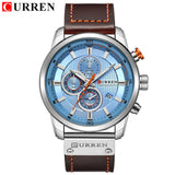 CURREN Luxury Brand Men Military Sport Watches Men's Quartz Clock Leather Strap Waterproof Date Wristwatch Reloj Hombre